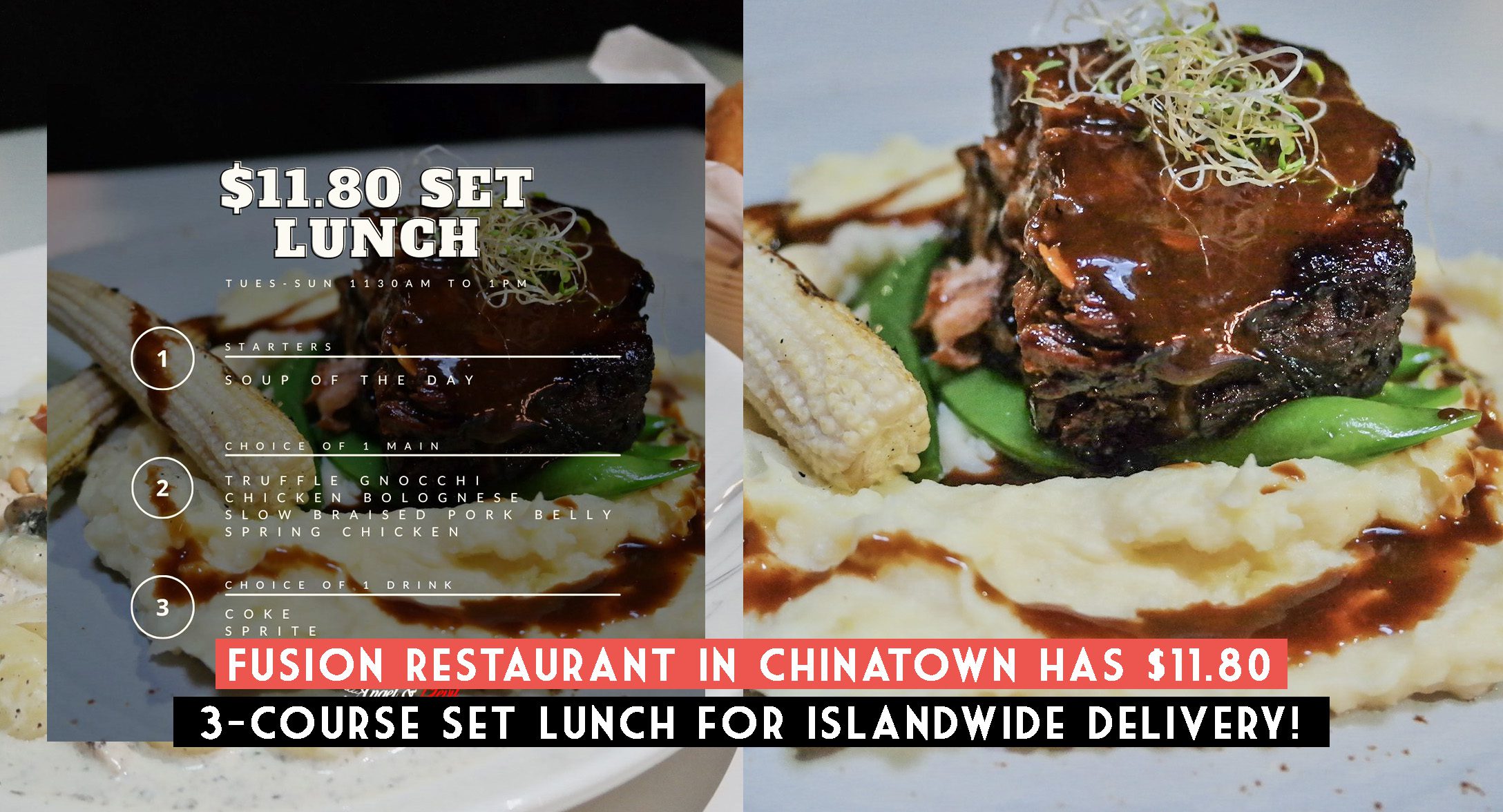 Fusion Restaurant in Chinatown has $11.80 3-course Set Lunch Available for Islandwide Delivery!